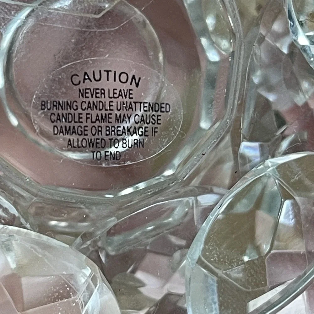 Vintage Shannon Crystal by Godinger Lotus Flower Candle Holders Pair Set Of 2